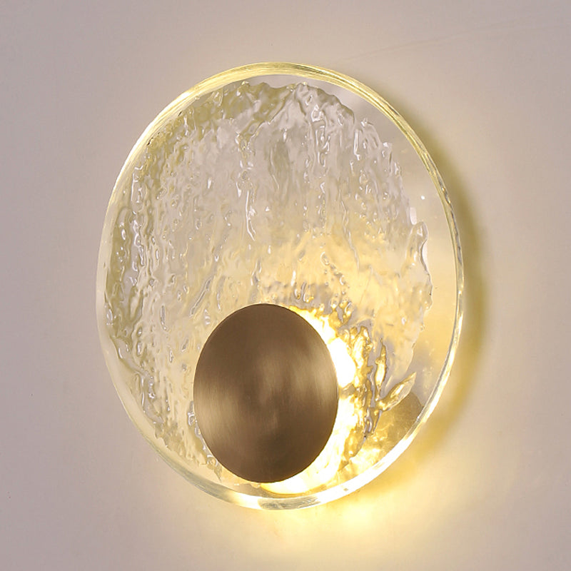 Round Shape Crystal Vanity Lights Modern Style 1 Light Vanity Light Fixtures in Gold