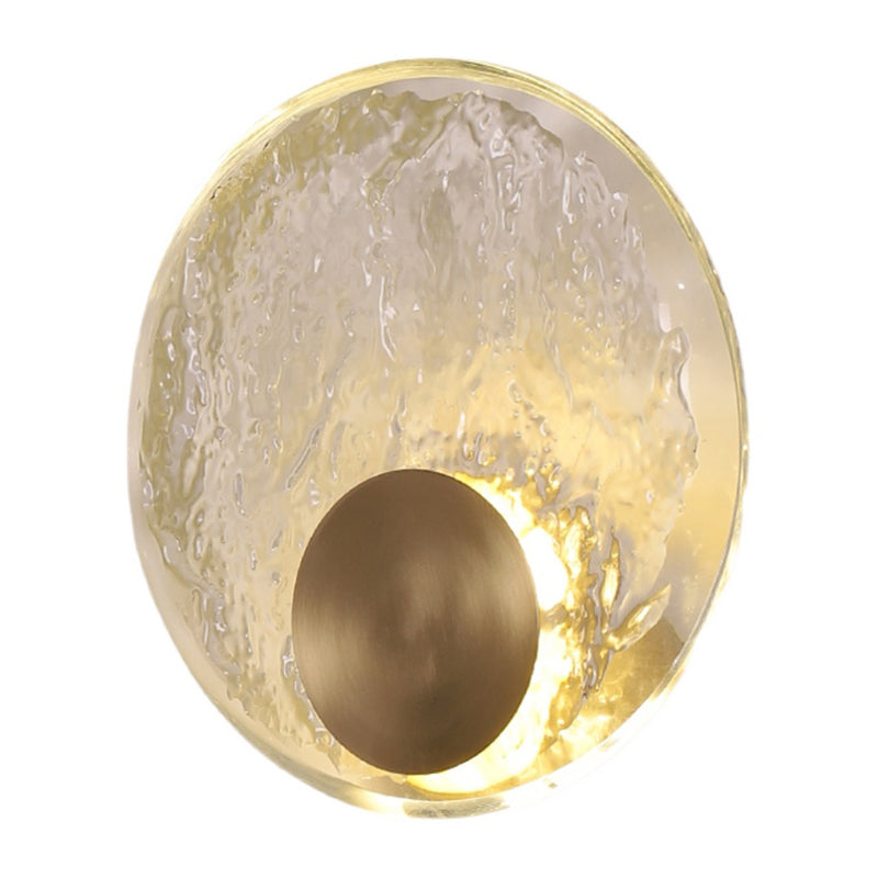 Round Shape Crystal Vanity Lights Modern Style 1 Light Vanity Light Fixtures in Gold