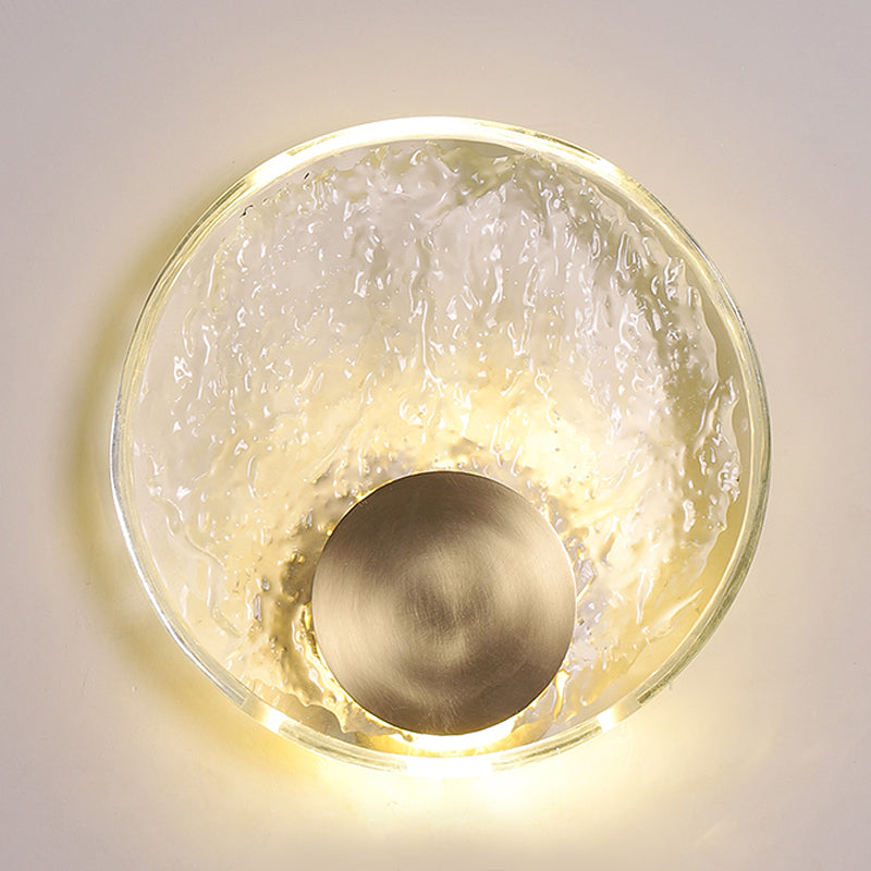 Round Shape Crystal Vanity Lights Modern Style 1 Light Vanity Light Fixtures in Gold