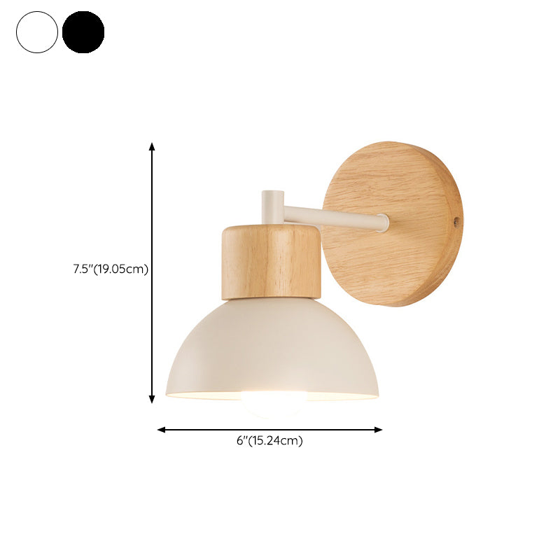 Contemporary Single Bathroom Vanity Light Shaded Bath Bar with Wood