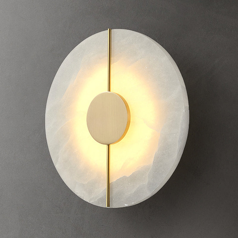 Golden Contemporary Single Bathroom Vanity Light Round LED Bath Bar