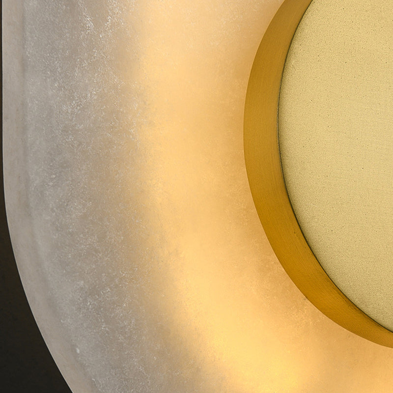 Golden Contemporary Single Bathroom Vanity Light Round LED Bath Bar