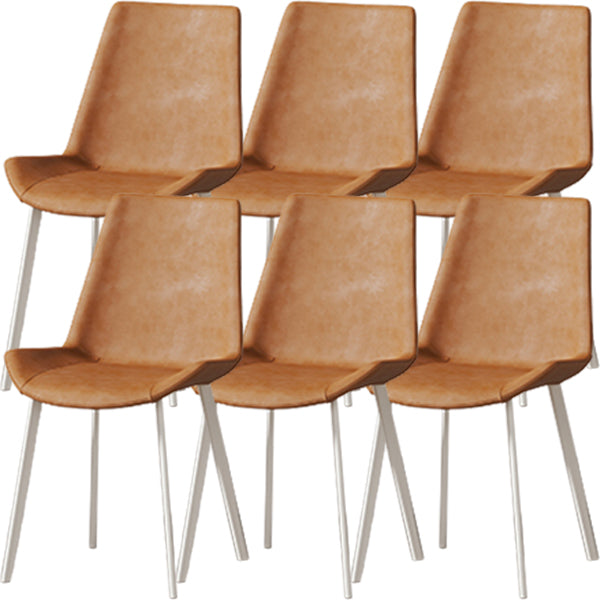 White Leg Contemporary Upholstered Armless Dining Room Chair for Home