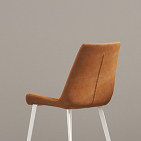 White Leg Contemporary Upholstered Armless Dining Room Chair for Home