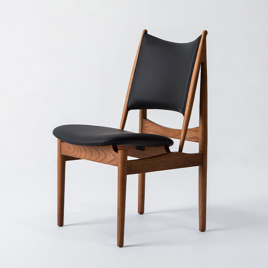 Contemporary Solid Wood and Faux Leather Armless Dining Chairs