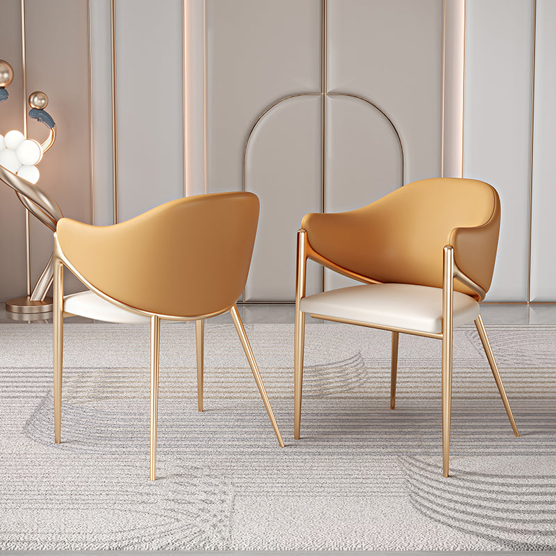 Contemporary Metal and Upholstered Dining Room Chair for Kitchen