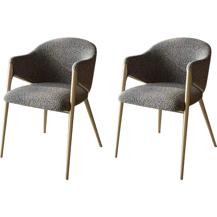 Contemporary Metal and Upholstered Dining Room Chair for Kitchen
