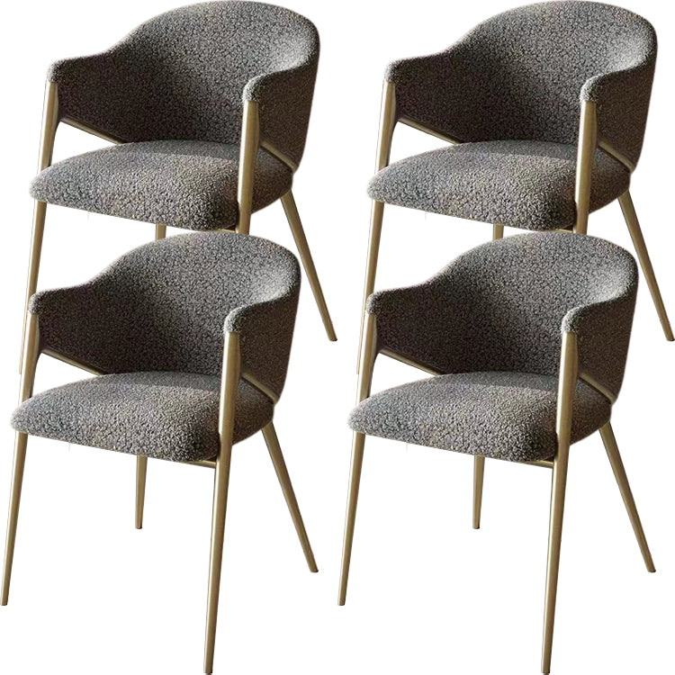 Contemporary Metal and Upholstered Dining Room Chair for Kitchen