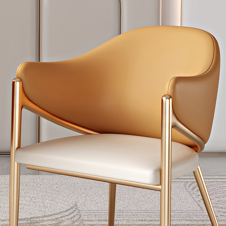 Contemporary Metal and Upholstered Dining Room Chair for Kitchen
