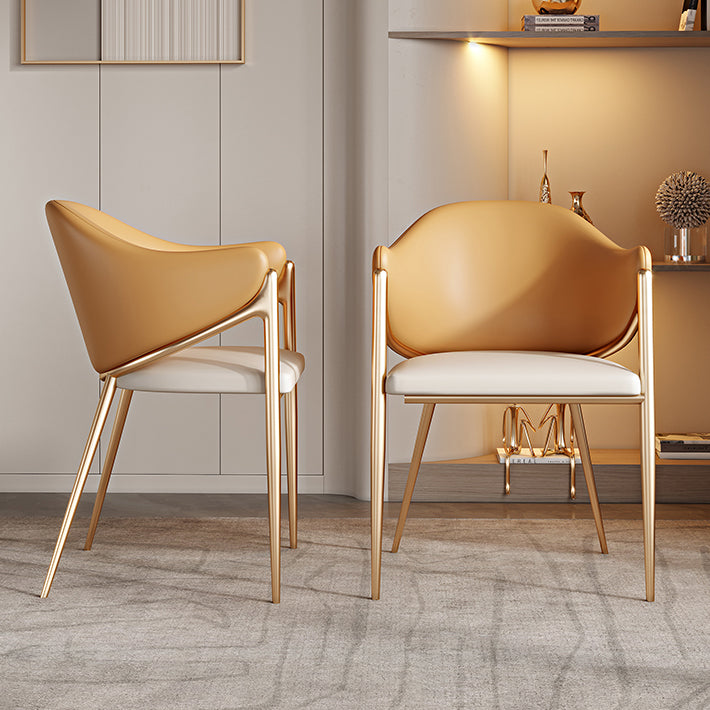 Contemporary Metal and Upholstered Dining Room Chair for Kitchen