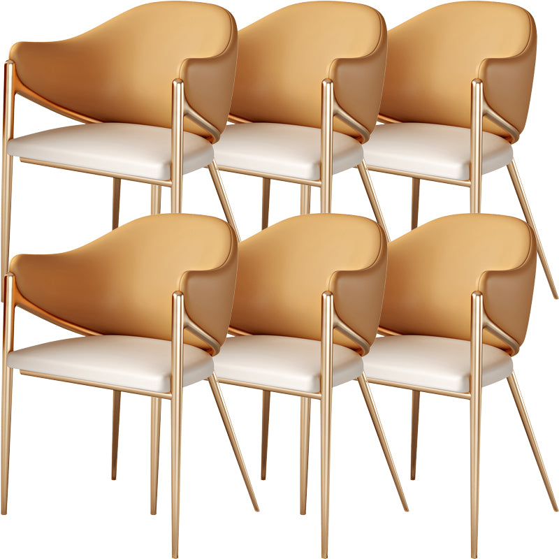 Contemporary Metal and Upholstered Dining Room Chair for Kitchen