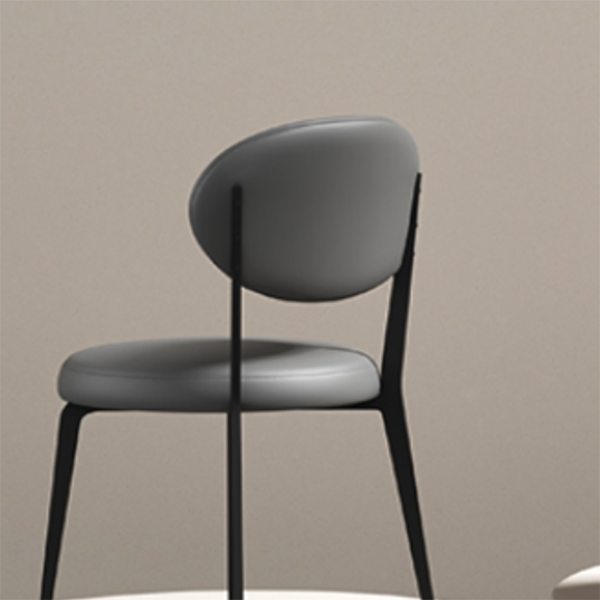 Faux Leather and Metal Industrial Open Back Armless Dining Chairs