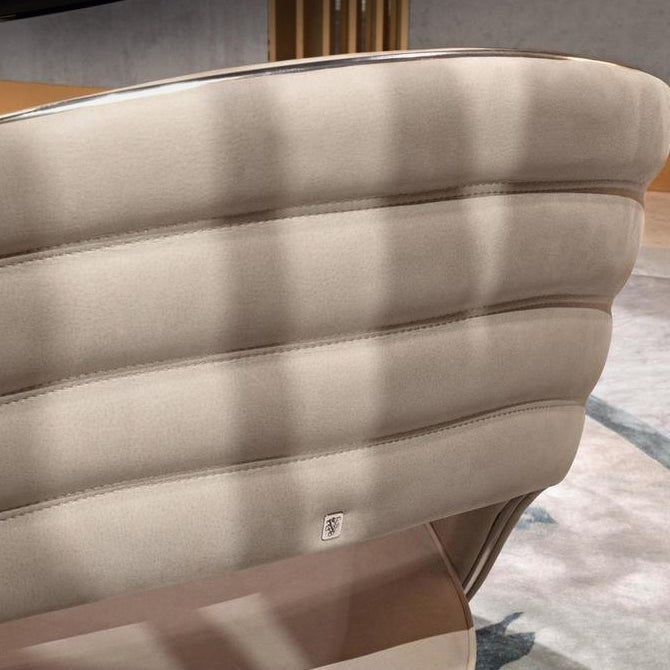Contemporary Metal and Upholstered Open Back Dining Side Chair