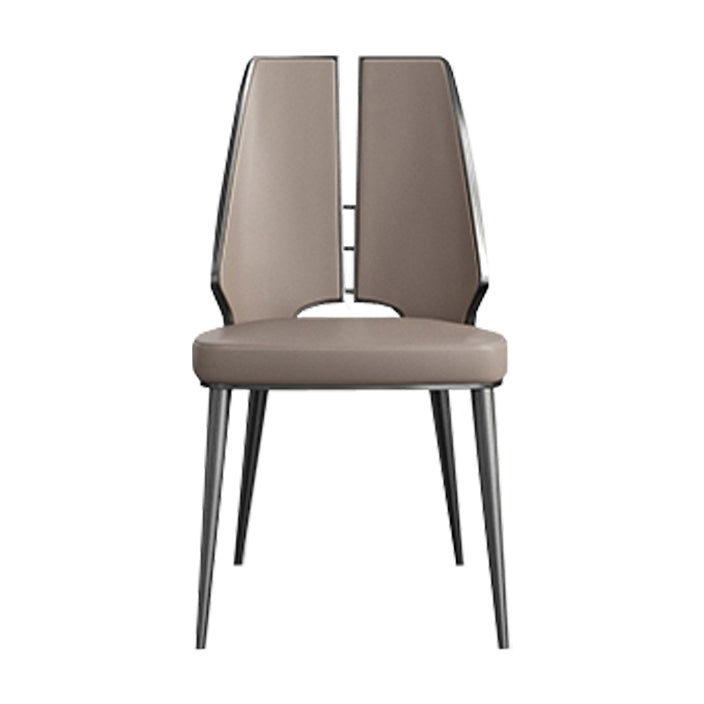 Upholstered and Metal Contemporary Armless Dining and Accent Chairs