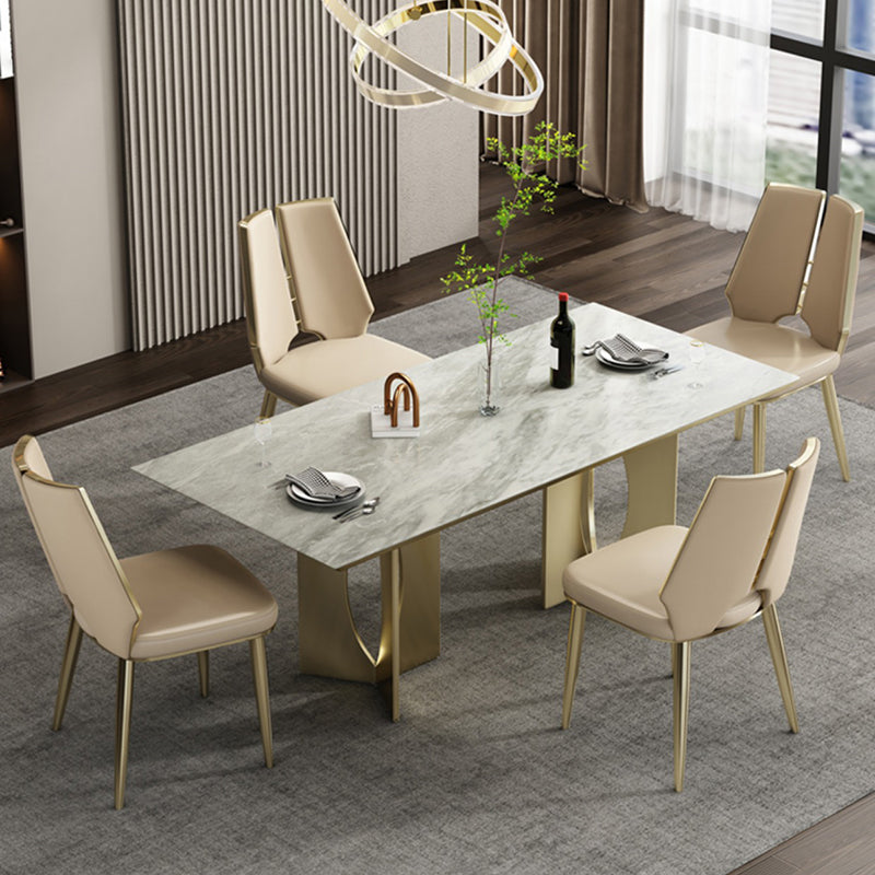 Upholstered and Metal Contemporary Armless Dining and Accent Chairs