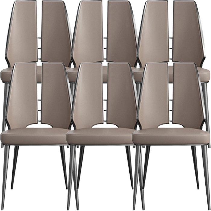 Upholstered and Metal Contemporary Armless Dining and Accent Chairs