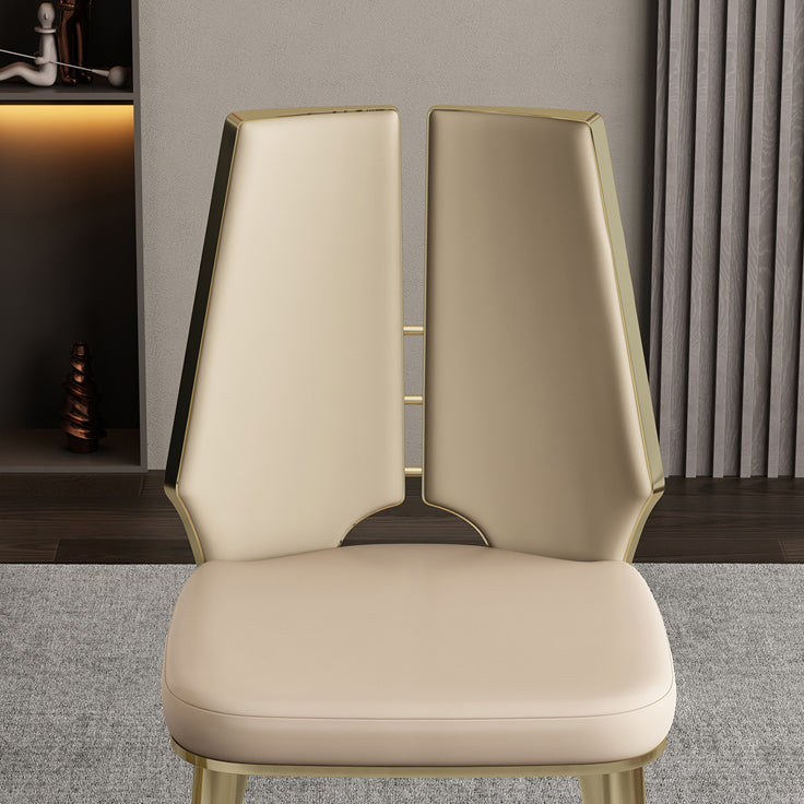 Upholstered and Metal Contemporary Armless Dining and Accent Chairs
