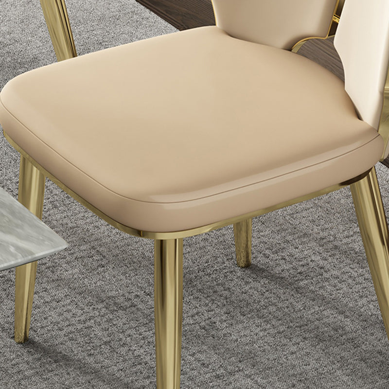 Upholstered and Metal Contemporary Armless Dining and Accent Chairs