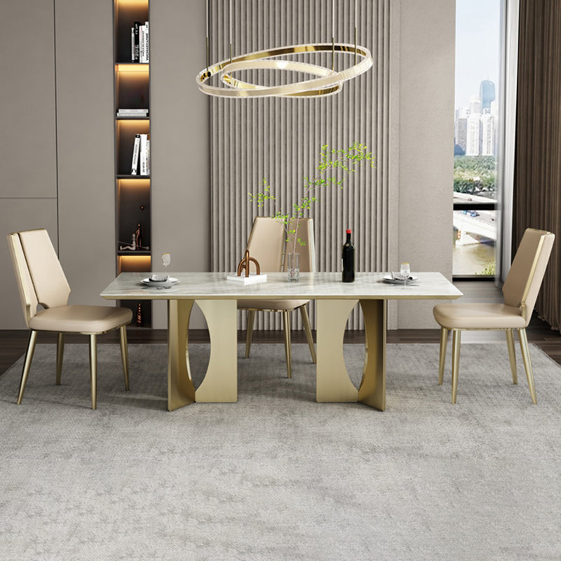 Upholstered and Metal Contemporary Armless Dining and Accent Chairs