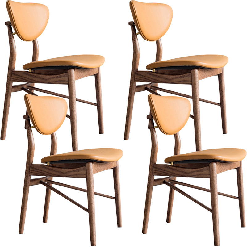 Brown Open Back Contemporary Armless Dining Room Chair for Kitchen