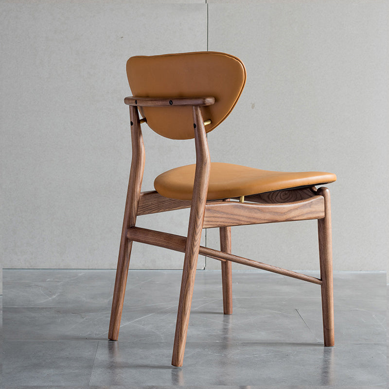 Brown Open Back Contemporary Armless Dining Room Chair for Kitchen