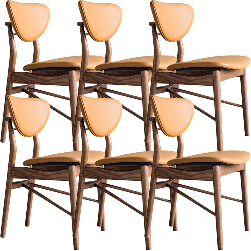 Brown Open Back Contemporary Armless Dining Room Chair for Kitchen