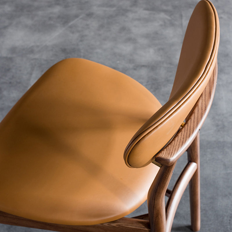 Brown Open Back Contemporary Armless Dining Room Chair for Kitchen
