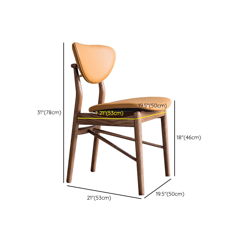 Brown Open Back Contemporary Armless Dining Room Chair for Kitchen
