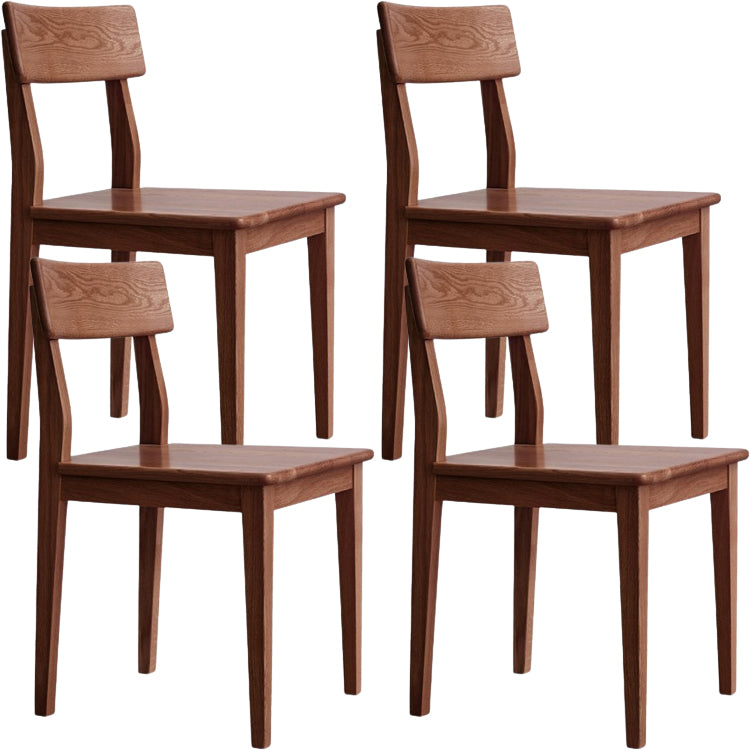 Contemporary Wood Open Back Armless Dining Chairs for Dining Room