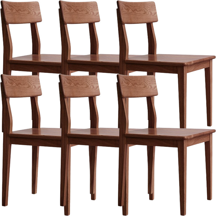 Contemporary Wood Open Back Armless Dining Chairs for Dining Room