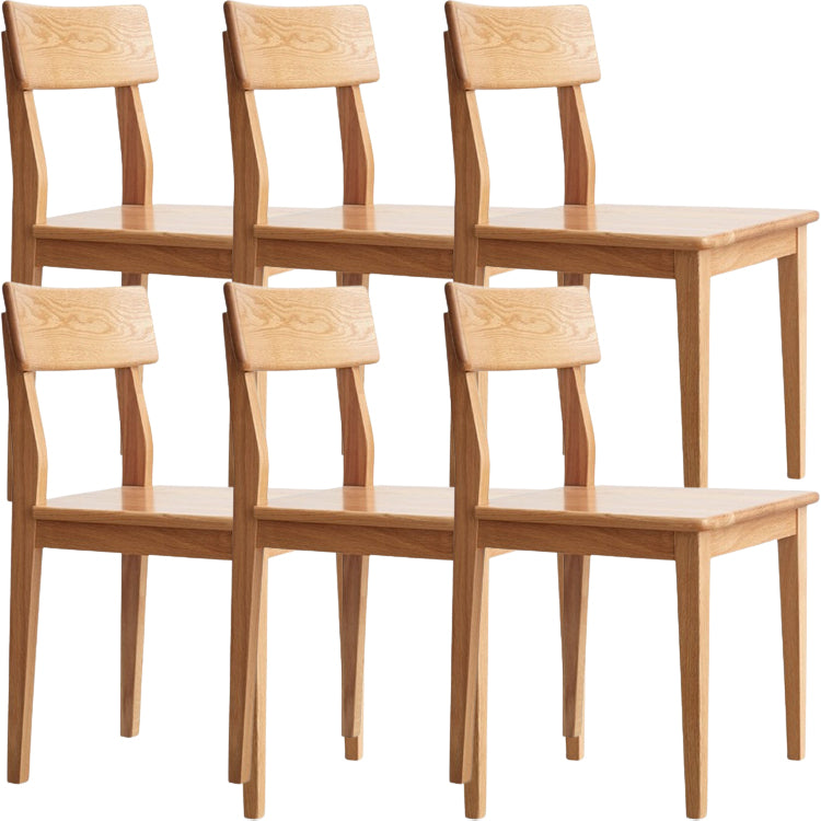 Contemporary Wood Open Back Armless Dining Chairs for Dining Room