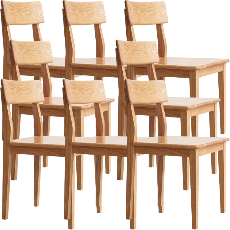 Contemporary Wood Open Back Armless Dining Chairs for Dining Room