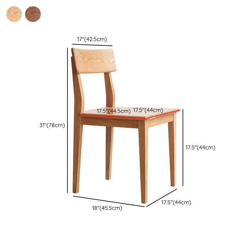Contemporary Wood Open Back Armless Dining Chairs for Dining Room