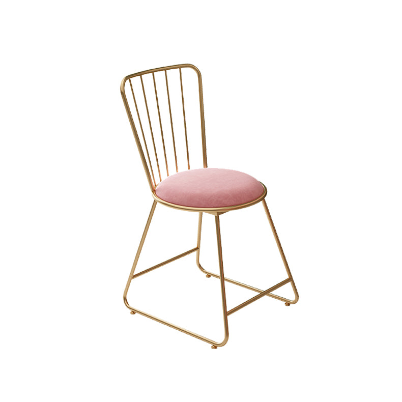 Glam Upholstered Armless Gold Legs Dining Room Side Dining Chair