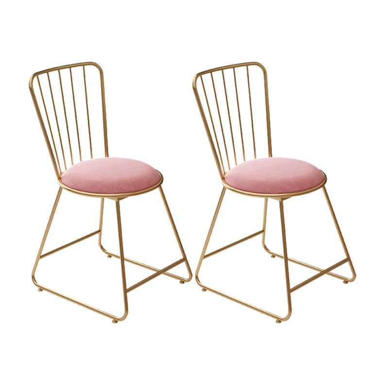Glam Upholstered Armless Gold Legs Dining Room Side Dining Chair