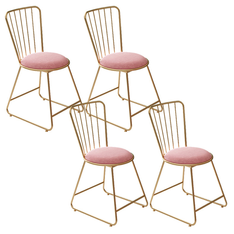 Glam Upholstered Armless Gold Legs Dining Room Side Dining Chair