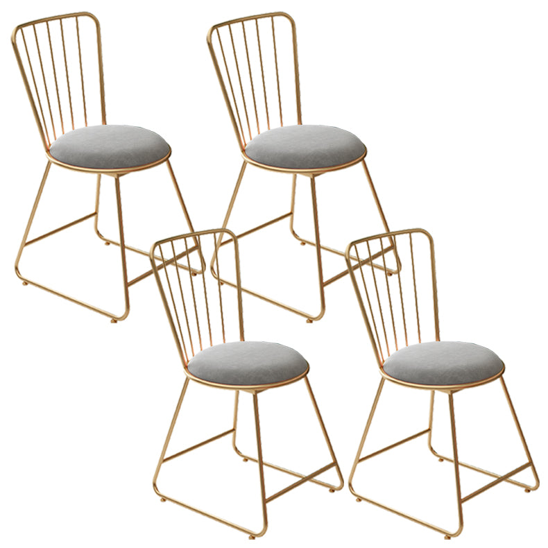 Glam Upholstered Armless Gold Legs Dining Room Side Dining Chair