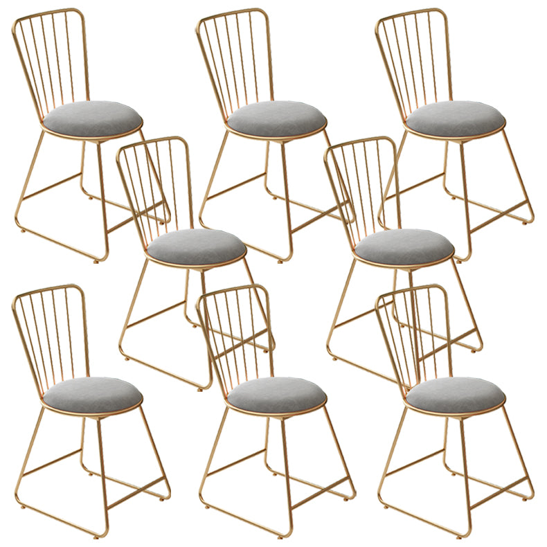 Glam Upholstered Armless Gold Legs Dining Room Side Dining Chair