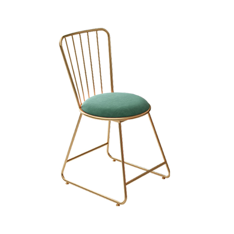 Glam Upholstered Armless Gold Legs Dining Room Side Dining Chair