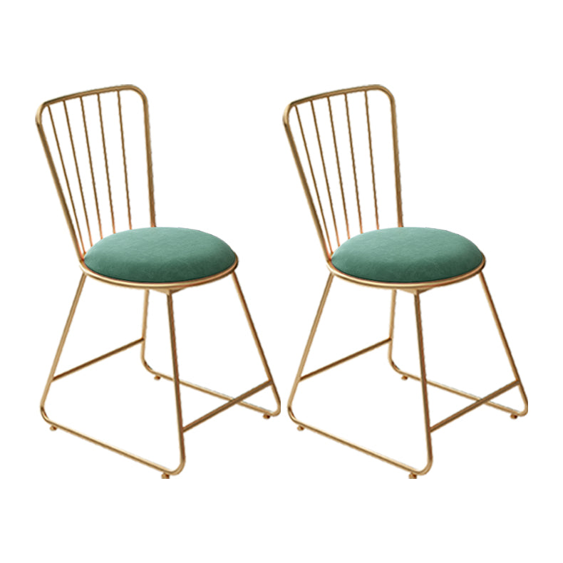 Glam Upholstered Armless Gold Legs Dining Room Side Dining Chair