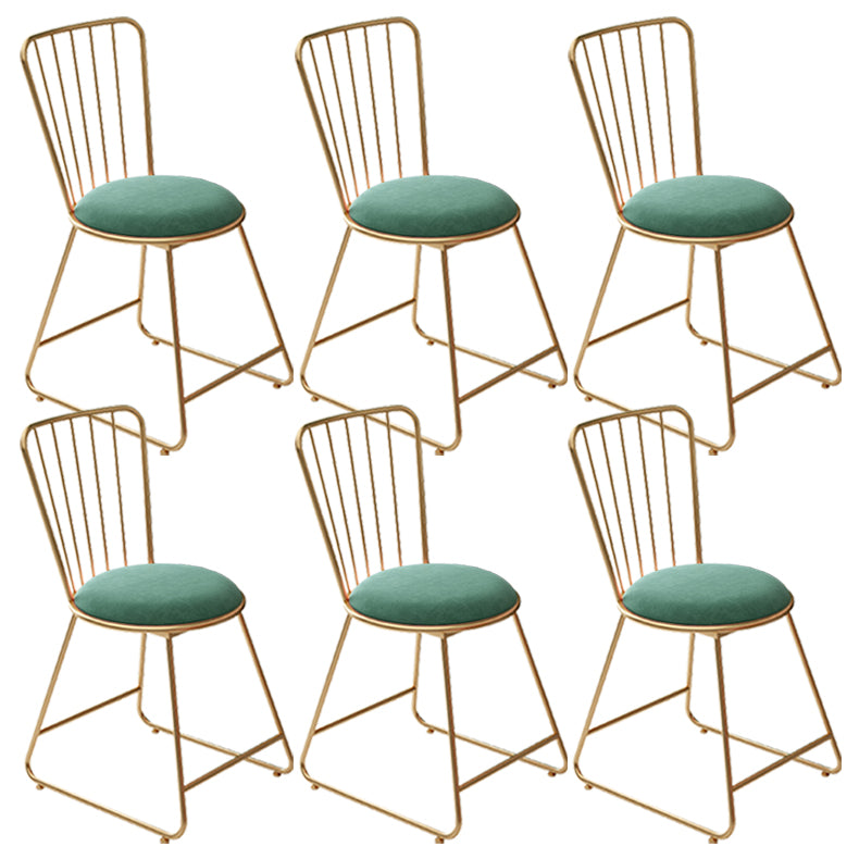 Glam Upholstered Armless Gold Legs Dining Room Side Dining Chair