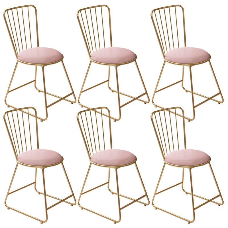 Glam Upholstered Armless Gold Legs Dining Room Side Dining Chair