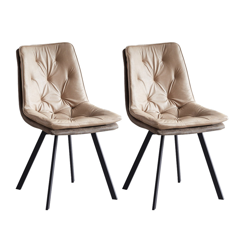 Industrial Indoor Faux Leather Upholstered Armless Parsons Dining Chair