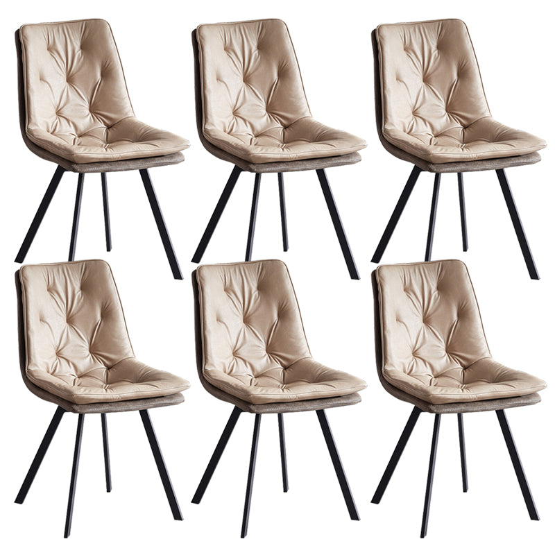 Industrial Indoor Faux Leather Upholstered Armless Parsons Dining Chair