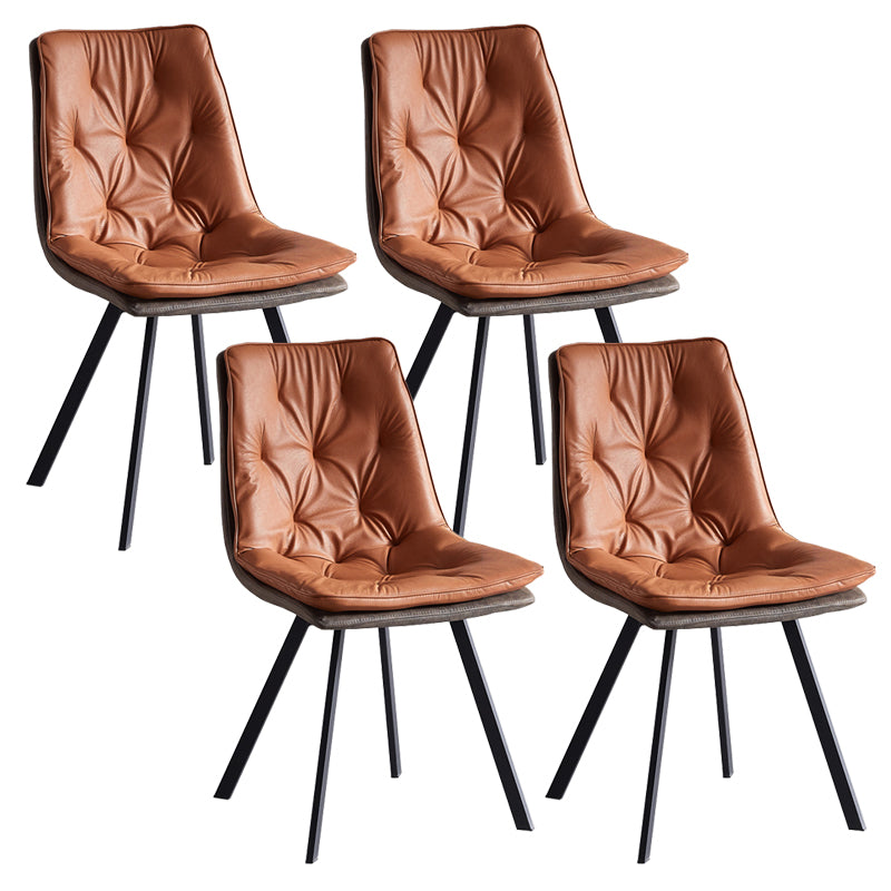 Industrial Indoor Faux Leather Upholstered Armless Parsons Dining Chair