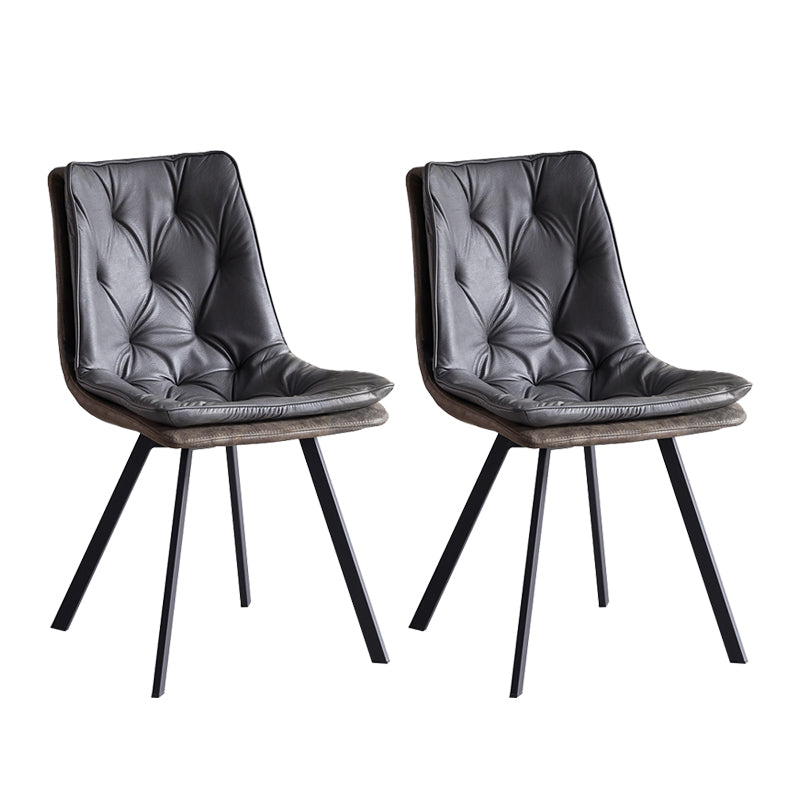 Industrial Indoor Faux Leather Upholstered Armless Parsons Dining Chair