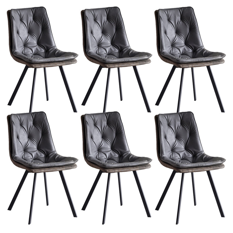 Industrial Indoor Faux Leather Upholstered Armless Parsons Dining Chair