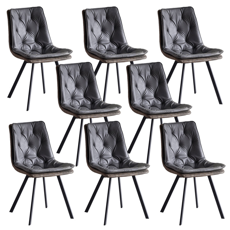 Industrial Indoor Faux Leather Upholstered Armless Parsons Dining Chair