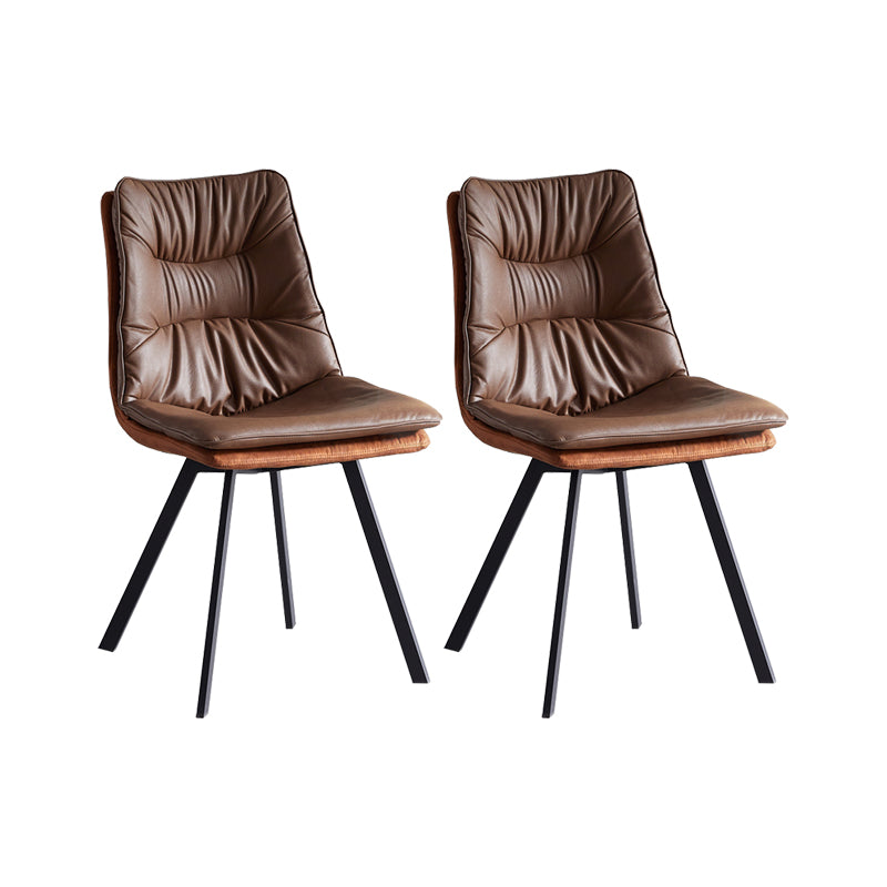 Industrial Indoor Faux Leather Upholstered Armless Parsons Dining Chair