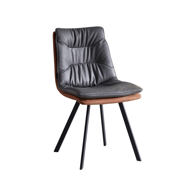 Industrial Indoor Faux Leather Upholstered Armless Parsons Dining Chair